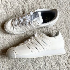 adidas: Women's White Light Blue Lace Up Samoa Lace Up Sneakers Size 5.5